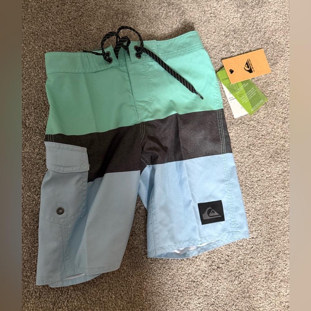Quiksilver Boy's Aqua and Black Hybrid Shorts